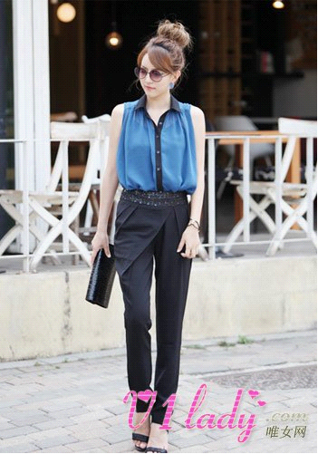 职场女性轻盈复古混搭出街服饰